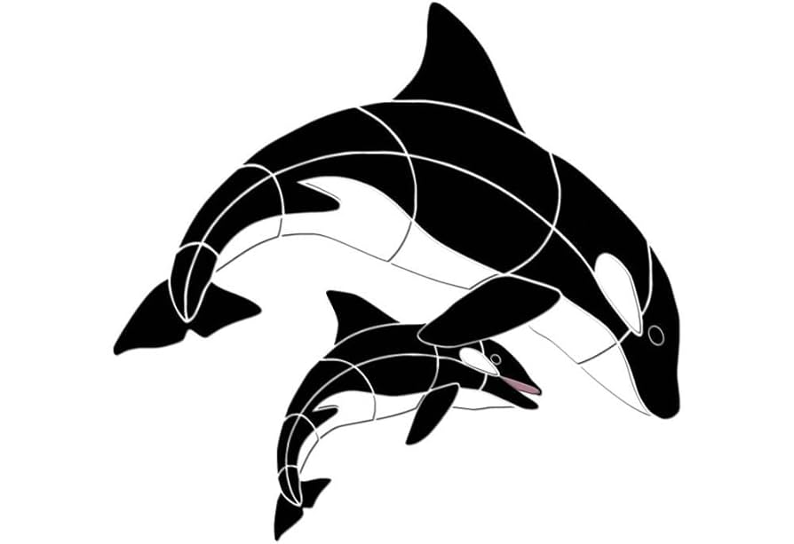 Amazon.com: Orca & Baby Ceramic Swimming Pool Mosaic (60